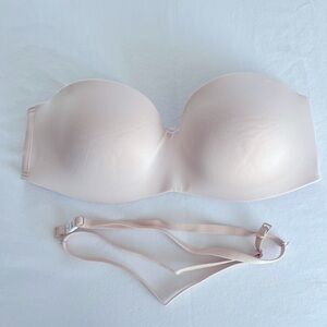 PINK VICTORIA SECERT Strapless Cream Bra push up classic cross pack 34C